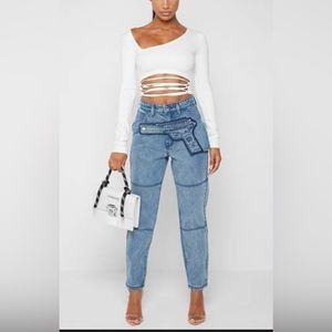 maniere de voir denim EMBROIDERED GUN STRAIGHT LEG JEANS